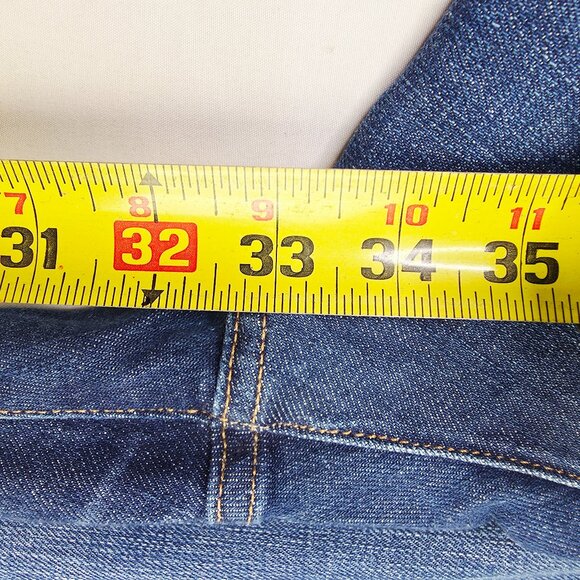 Frame Size 36X33 Mens L'Homme Slim Keystone Blue Denim 5 Pocket Straight Jeans - Picture 9 of 12